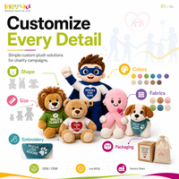 Juguetes de Peluche Personalizados para Campañas de Donación Navideñas, Tela Reciclada, MOQ Bajo, Entrega Rápida, Directo de Fábrica