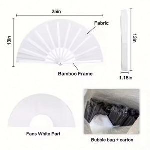 Éventail en bambou Guansen en gros, grand éventail chinois pour la danse Kung Fu avec décoration peinte, modèle de peinture chinoise, souvenir - Product Image 5