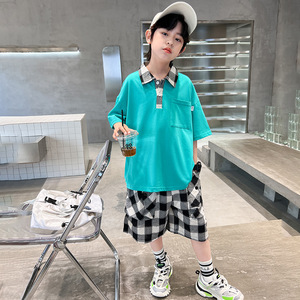 Nouvel <span class=keywords><strong>ensemble</strong></span> de vêtements pour garçons adolescents, vêtements d'été décontractés, polo à manches courtes de haute qualité et <span class=keywords><strong>ensemble</strong></span> de vêtements polo, 12-13 ans - Product Image 3