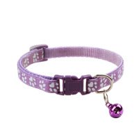 Collier pour chien et chat en polyester avec motif patte, clochette intégrée, boucles colorées, style décontracté, toutes saisons, en stock pour best-seller