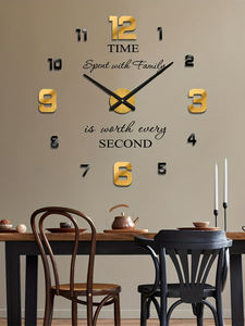 YZOK's new modern stylish home decoration 3D <strong>large</strong>-sized digital <strong>wall</strong> <strong>clock</strong> with digital mirror sticker - DIY <strong>wall</strong> <strong>clock</strong> - Product Image 1