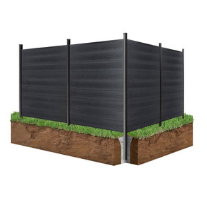 Outdoor Privacy <strong>Fencing</strong> WPC Aluminum Frame 3D Wood Grain Eco-friendly Weather Resistant Durable Panel Fence <strong>Trellis</strong> <strong>Gates</strong> - Product Image 2