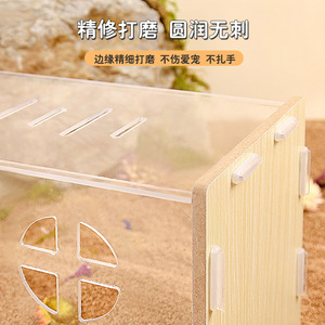 Terrario Acrílico para Hámster, Refugio de Madera Transparente, Diseño Simple, Artículos para Mascotas Pequeñas - Product Image 3