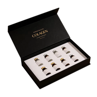 Caja de Regalo Negra Personalizada con Relieve, Reciclable, con Tapas Plegables y Cierre Magnético para Botellas de Vidrio, Cosméticos y Perfumes