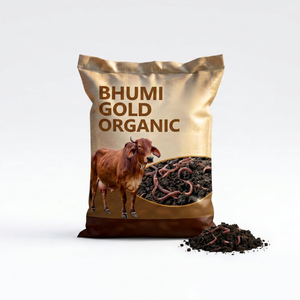 Engrais organique Bhumi Gold de qualité supérieure, vermicompost organique pour plantes, vermicompost de haute qualité fabriqué en Inde - Product Image 1