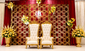 Elegant Wedding Reception Stage Wholesale White Arched Backdrop Frames Modern Geometric Laser Cut Wedding Backdrop <b>Screen</b> <b>Panels</b> - Product Image 3