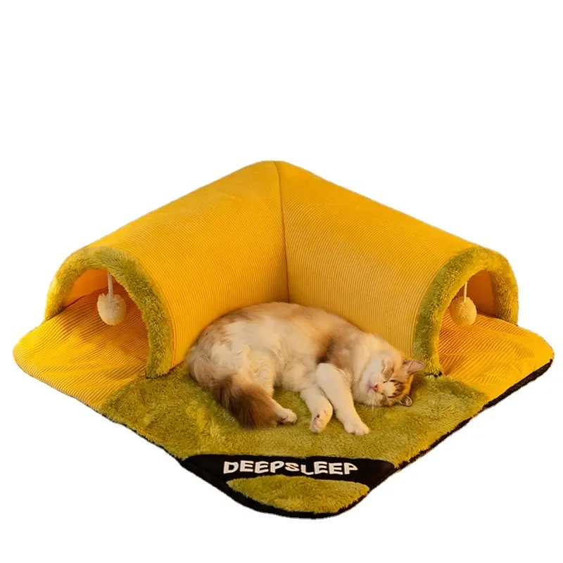 New Design Autumn and Winter Cat Fun to Play and Sleep in One Tunnel Cat Litter Fur Drilling Dragon Toy