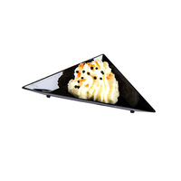 Assiette triangulaire transparente en plastique jetable pour sauces, assaisonnements, collations, gâteaux et pâtisseries – Vente en gros