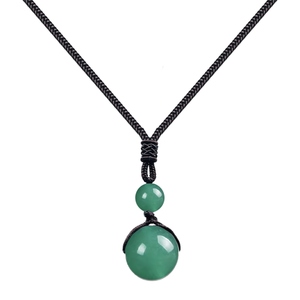 Aventurina verde 14mm buon Design in acciaio inox ciondolo a sfera in pietra naturale ciondolo collana - Product Image 1