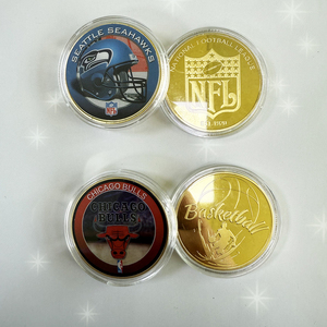 Fabricante Venta caliente Desafío Monedas 3D Aleación de zinc Oro Plata Metal Esmalte Colección <span class=keywords><strong>NFL</strong></span> NBA Desafío Monedas - Product Image 3