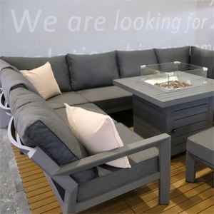 Juego de Muebles de Jardín de Aluminio Moderno Personalizado, Sofá de Patio de Alta Gama Resistente a la Intemperie con Brasero para Hotel y Villa - Product Image 2