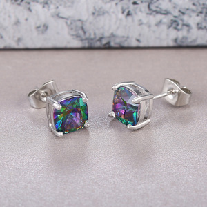 Cubic Zircon Diamond Stud Earrings Crystal Piercing Ear Stud Rings Engagement Wedding Gift Women Girls Fashion Fine <strong>Jewelry</strong> - Product Image 5