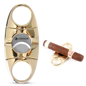 Venta caliente Premium Gold Cigar Cutter Custom Acero inoxidable <span class=keywords><strong>Cortador</strong></span> <span class=keywords><strong>De</strong></span> <span class=keywords><strong>Puros</strong></span> Double Blade Sigar Cutter para ventas al por mayor - Product Image 1