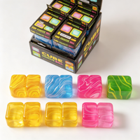 Juguete Antiestrés de Gelatina Transparente con Diseño de Cubo de Hielo, Juguete Sensorial de Cristal Suave y Elástico para Aliviar el Estrés