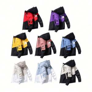 Parka Slim Homme Tendance avec Capuche et Doublure Matelassée, Motif Lettres Sérigraphiées – Nouvelle Collection Printemps - Product Image 1