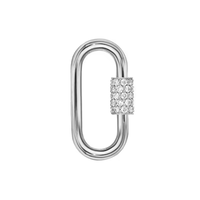 Connecteur carré en argent sterling 925 plaqué or jaune 14 carats avec fermoir, zircon incrusté, breloque de sécurité, accessoires pour la fabrication de bijoux