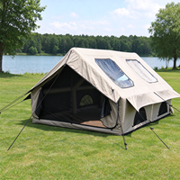 Tente gonflable Khaki à gonflage rapide avec auvent amovible, anneaux en D métalliques, imperméable, quatre saisons, pour l'extérieur