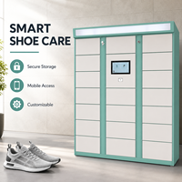 Casier intelligent de nettoyage de chaussures avec écran tactile, système de dépôt et de récupération de chaussures en libre-service