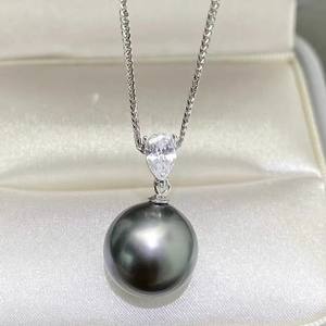 31223 Accesorios de Perlas DIY, Colgante de Plata S925 con Cuentas Redondas de 10-12 mm, Base Vacía para Colgante de Collar con Diseño de Muñeco de Nieve - Product Image 4