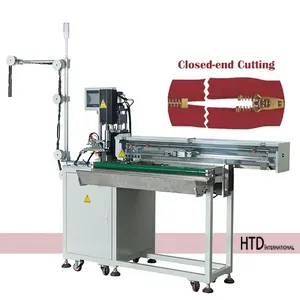 Fully Automatic Ultrasonic Metal Zipper Zig Zag Cutting Machine With Robotic Arm Puller For Closed-end Metallic Zipper