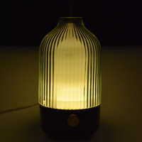 Diffuseur d'arômes élégant en plastique côtelé, écologique, éclairage LED, fonctionnement silencieux 30 dB, alimentation USB, ultrasonique, pour voiture et hôtel
