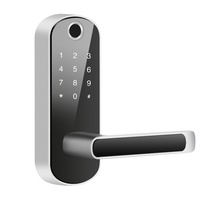Serrure de Porte Intérieure en Bois Intelligente pour Commerce Transfrontalier à Languette Simple avec Empreinte Digitale, sans Perçage, Accès à Distance par Mot de Passe via WiFi en Alliage de Zinc