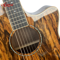 Aiersi Brand Colour Pearl Inlaid Glossy Armrest Exotic Bocote Wood Acoustic Guitar High Grade Handmade Folk Musical Instrument