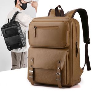 Vintage <b>Computer</b> <b>Bag</b> Durable College Students Backpack Travel Business Men's Waterproof Laptop Backpack - Product Image 4