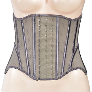 Ceinture en latex noir Active Lifestyle de 24 cm avec 18 baleines, fermeture à crochet réglable 953-24cm-95 14Hook - Product Image 4