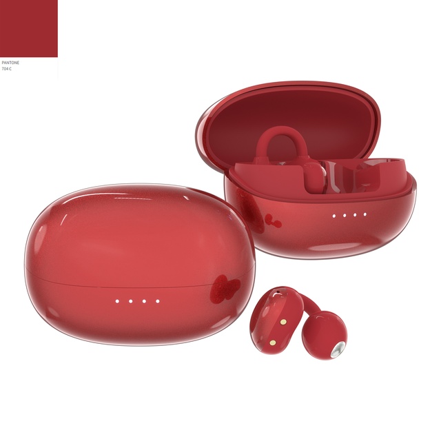 Headphone Factory OEM Ear Clip Wireless Earbuds Wholesale with High Bass LED Indicator IPX4 Waterproof Touch Control for V6.0