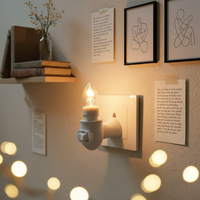 GuangLi GL-076 Support de lampe E12 mural mobile en PBT avec interrupteur, prise américaine 110V, pour veilleuse