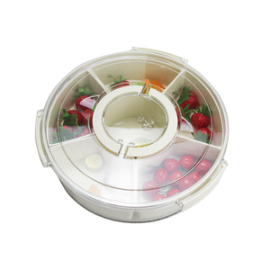 Vòng chia Veggie phục vụ khay với nắp và xử lý xách tay 6 ngăn giữ tươi thực phẩm lưu trữ Snack hộp <span class=keywords><strong>container</strong></span> - Product Image 6