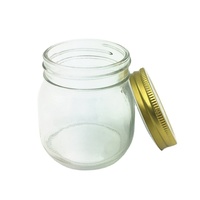 Bocaux en verre Mason à bouteille ronde pour miel, cornichon, confiture, stockage des aliments avec couvercles torsadés