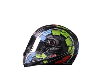 Helm LS2 uniseks, pelindung kepala seluruh wajah sepeda motor cocok untuk pria dan wanita, Ideal untuk sepeda jalanan dan olahraga