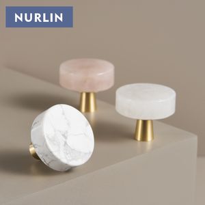 <span class=keywords><strong>Pomelli</strong></span> Nurlin in Ottone, Marmo, Cristallo e Giada di Pietra Naturale Bianca e <span class=keywords><strong>Rosa</strong></span> per Armadi, Guardaroba, Porte e Cassetti - Product Image 1