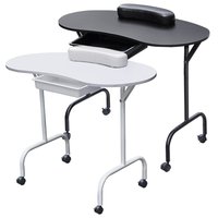 Table de manucure pliable bureau de technicien d'ongles poste de travail Portable avec roues roulantes grand tiroir client poignet Pad sac de transport