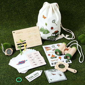 Kit d'exploration en plein air pour enfants, ensemble d'aventure en bois avec jumelles, boussole et planche à nouer pour <span class=keywords><strong>l</strong></span>'apprentissage des sciences et des technologies (STEM) - Product Image 2