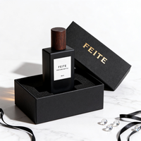 Nouvelle conception d'emballage de boîte personnalisée, flacon de parfum en verre coloré dégradé de 50 ml avec logo en estampe à chaud