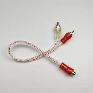 Factory wholesale <b>car</b> audio signal Y-splitter 1-to-2 male-to-female copper RCA cable transparent color - Product Image 4
