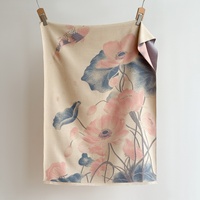 Nouveau foulard long et épais en polyester pour femmes musulmanes, style chinois Lotus Carpe, 185 cm, usage quotidien à Hangzhou