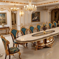 Meubles de salle à manger anciens, table de salle à manger 6-8 places, grande table de salle à manger familiale de luxe, ensemble de meubles de salle à manger classiques pour la maison