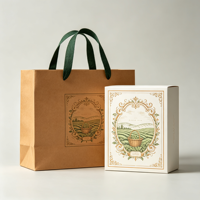 Sac en papier d'art de luxe de haute qualité avec poignée en ruban, emballage de boîte cadeau en carton, boîte à thé haut de gamme, logo personnalisé, image de marque d'entreprise