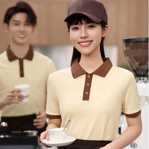 Custom Printed Logo Polo Shirt Hotel Work Solid Short Sleeve Advertising Company Culture Catering Men Women POLO Shirts - Product Image 2