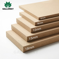 Tablero de MDF de 18 mm, Lámina de HDF Cruda Lisa, Grado E1 E0, Tablero de Fibra de Densidad Media para Muebles de Interior, Pisos, Armarios, Librerías