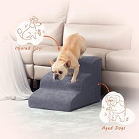 3 Niveaux Fond Antidérapant Amovible Eco Friendly Dog Ramp For Bed Pet Escaliers Orthopédique Luxe Trois Marches Mousse à Mémoire Escaliers pour Chiens