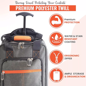 Wholesale Unisex 40x20x25cm 20L Cabin-Approved Fashionable Polyester <strong>Holdall</strong> on Wheels with Zipper Closure <strong>Hand</strong> <strong>Luggage</strong> - Product Image 4