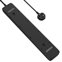 Stop Kontak Listrik OEM dan Kabel Ekstensi dengan Pelindung Lonjakan Tegangan, 4 Stop Kontak AC, Saklar dengan Soket