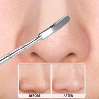 Kit d'outils faciaux en acier inoxydable à double tête pour l'élimination des points noirs, aiguille anti-acné, extracteurs de points noirs et de boutons, vente en gros d'usine