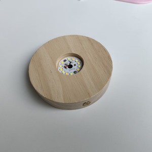 <span class=keywords><strong>Lampe</strong></span> de chevet LED <span class=keywords><strong>sans</strong></span> <span class=keywords><strong>fil</strong></span> en bois avec base tactile, <span class=keywords><strong>rechargeable</strong></span> USB Type C, support rond, logo personnalisé - Product Image 3