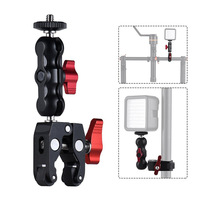Support de caméra universel Super Crab Clamp, support de serrage en aluminium compatible avec les tubes de 13 à 38 mm, double trou de vis pour équipement de prise de vue en studio